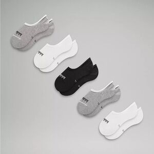 Lululemon Women’s Daily Stride No Show Socks *5 Pack Gray White Black, Sz. Large